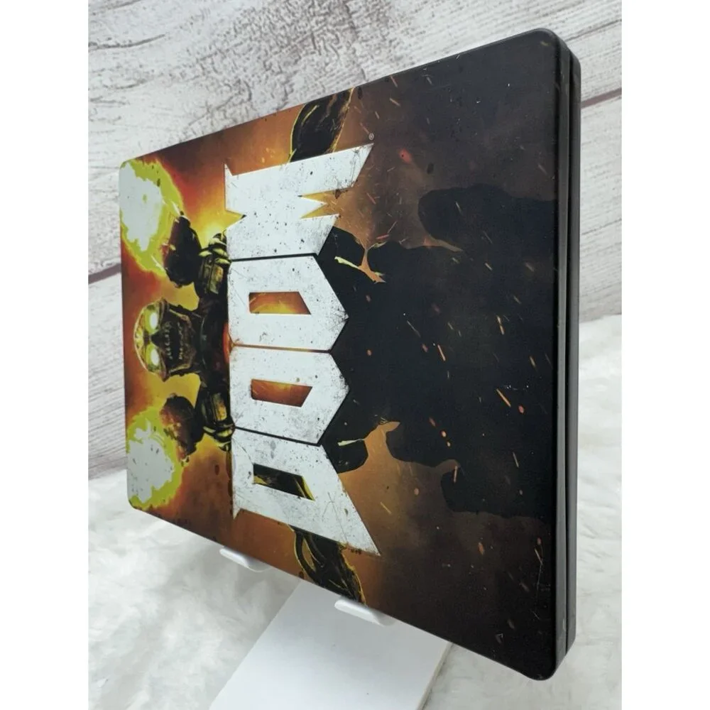 DOOM (PS4, PlayStation 4, 2016) SteelBook ONLY (NO DISC) + Manual - USED